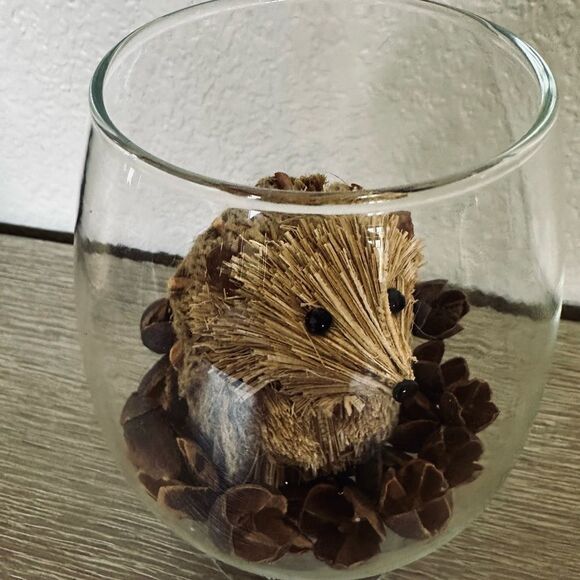 Fall Autumn Hedgehog Rustic Woodland Terrarium Vase Decor - Picture 5 of 5